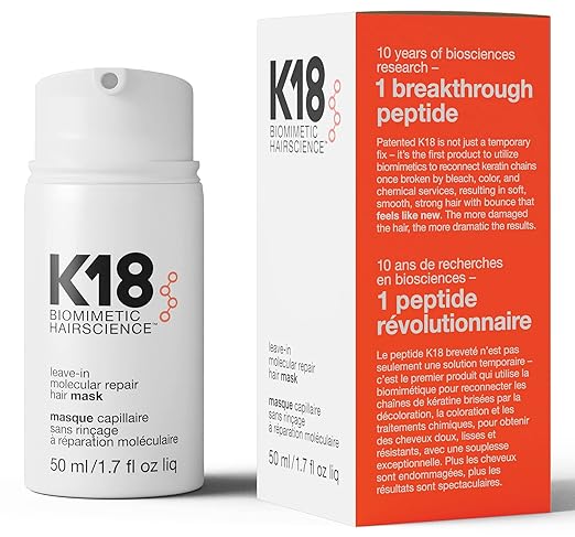 K18 Biomimetic Hairscience Leave-In Molecular Repair Hair Mask, 50 ml